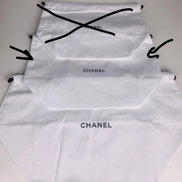 CHANEL Beauty MEDIUM Organic Cotton Drawstring Dust Bag 12"x7"x5" NEW AUTHENTIC - Picture 2 of 7